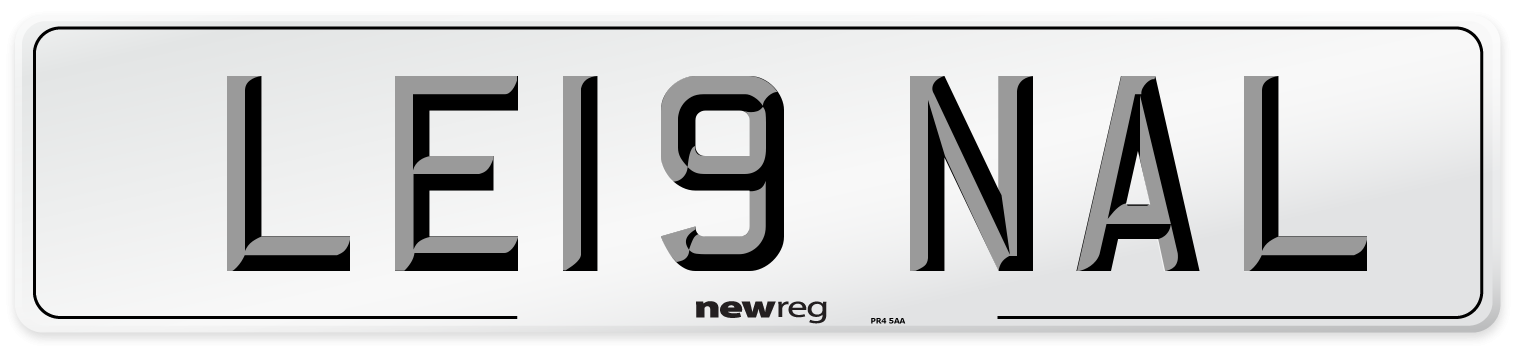 LE19 NAL Number Plate from New Reg